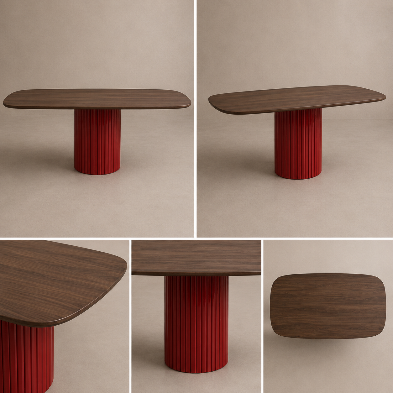 Match Stripes - Tavolo ovale in legno massello
