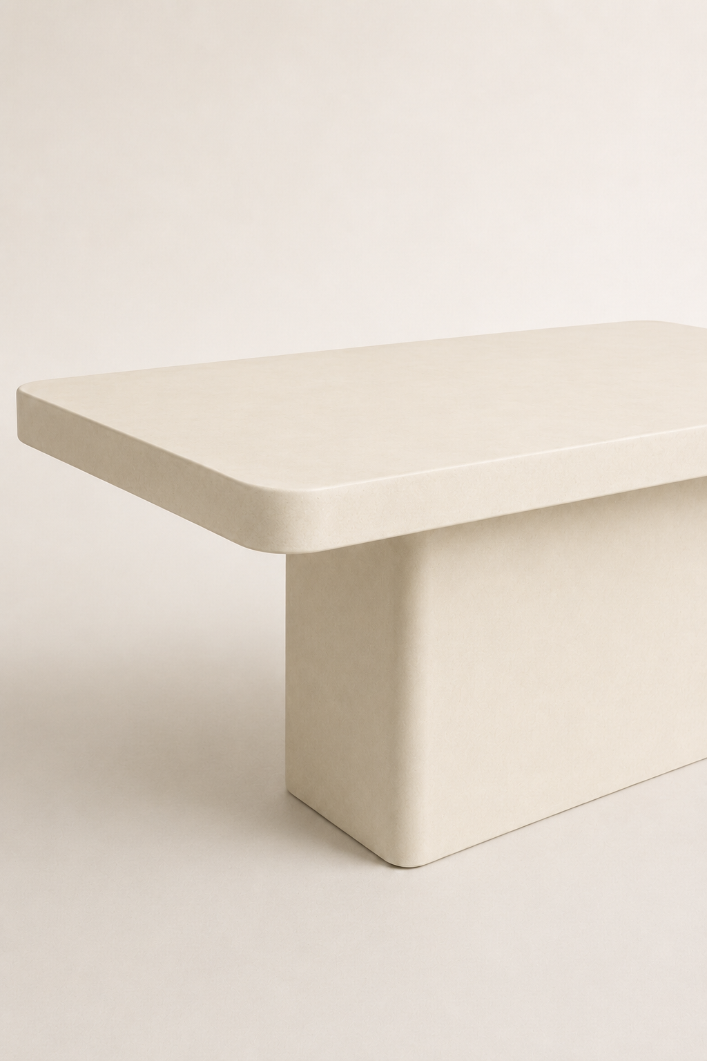 Monolite - Tavolo in microcemento bianco vanilla