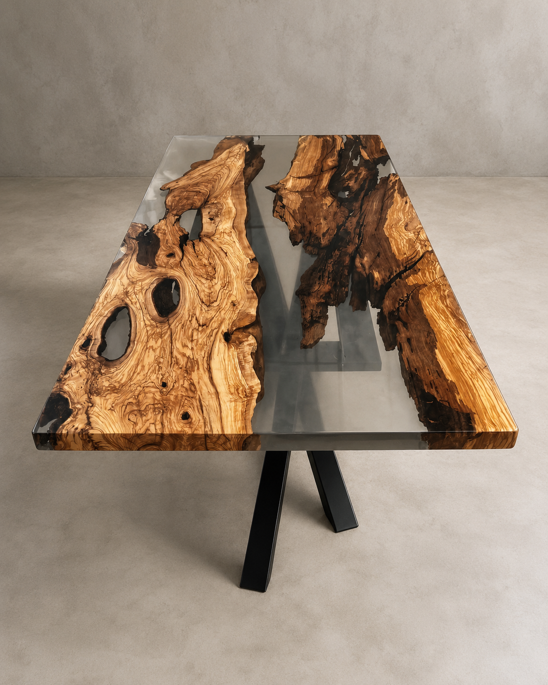 Babylon - Tavolo in legno e resina