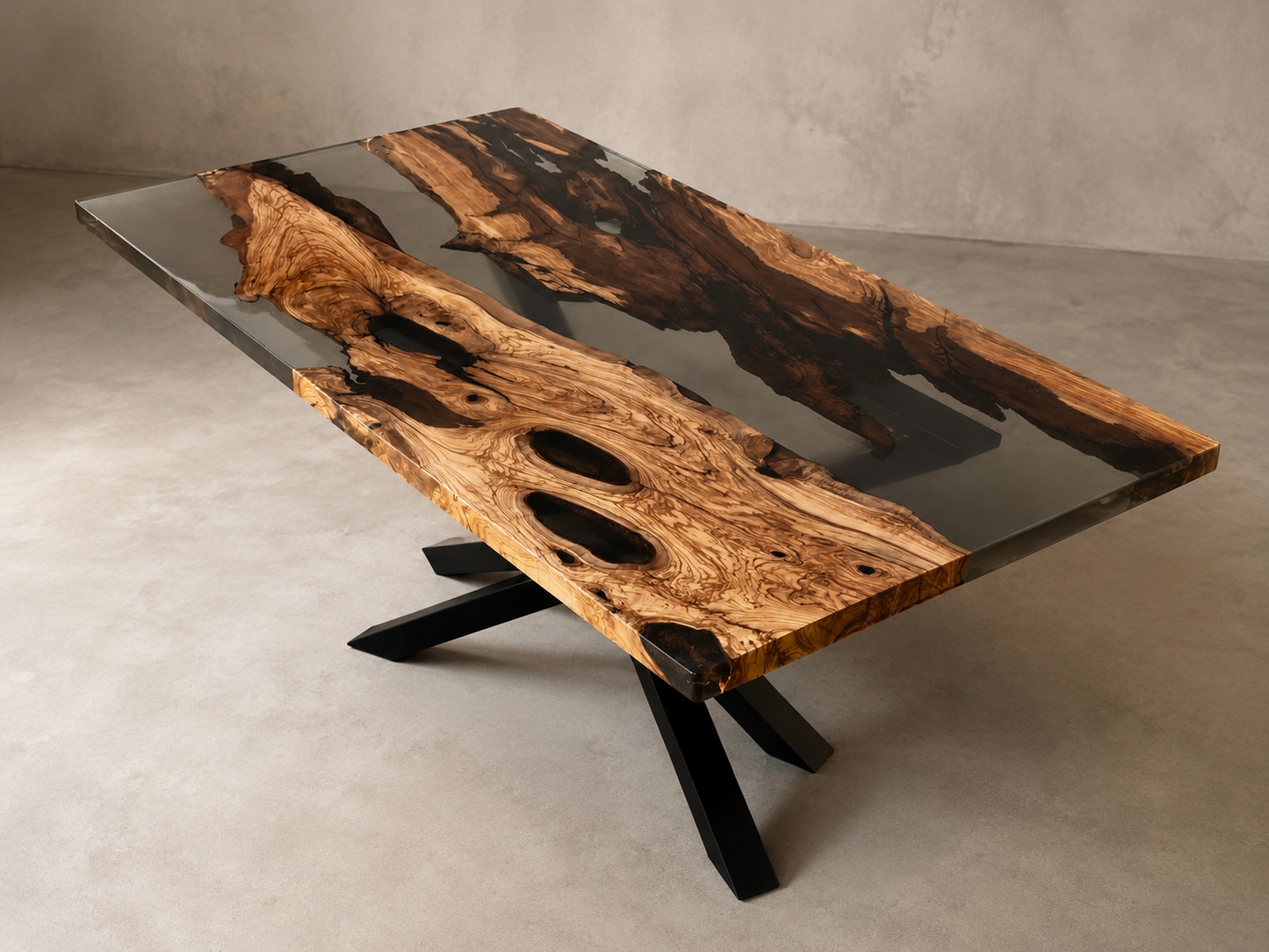 Babylon - Tavolo in legno e resina