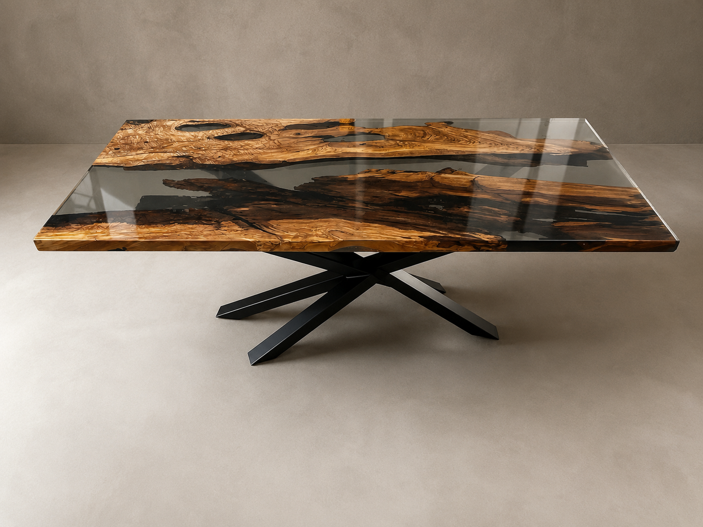 Babylon - Tavolo in legno e resina