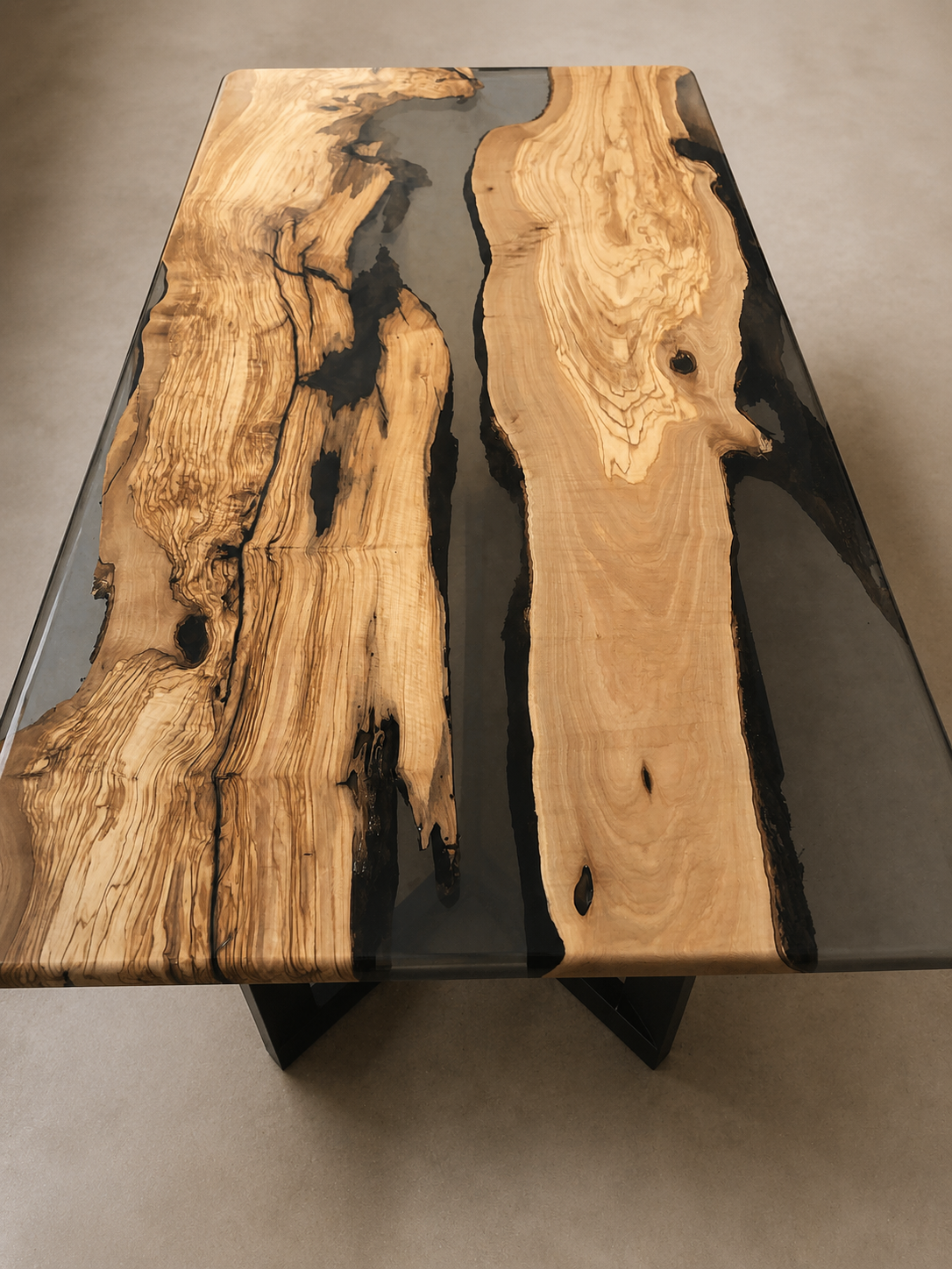 Crack - Scrivania in legno e resina