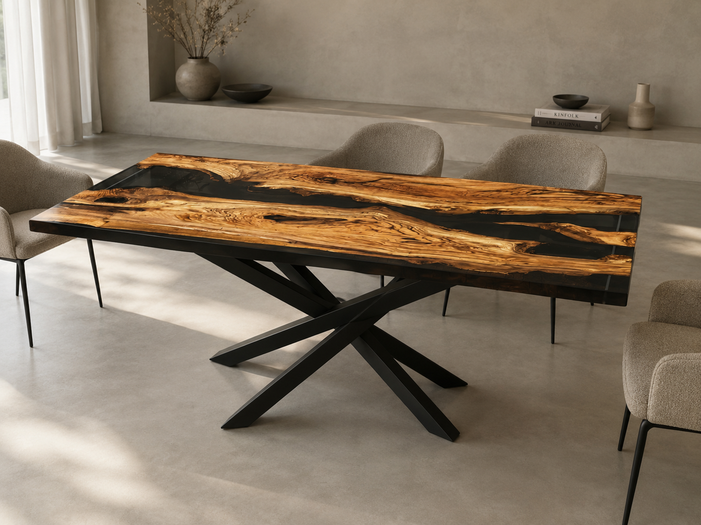 DELTA - River Table in legno e resina