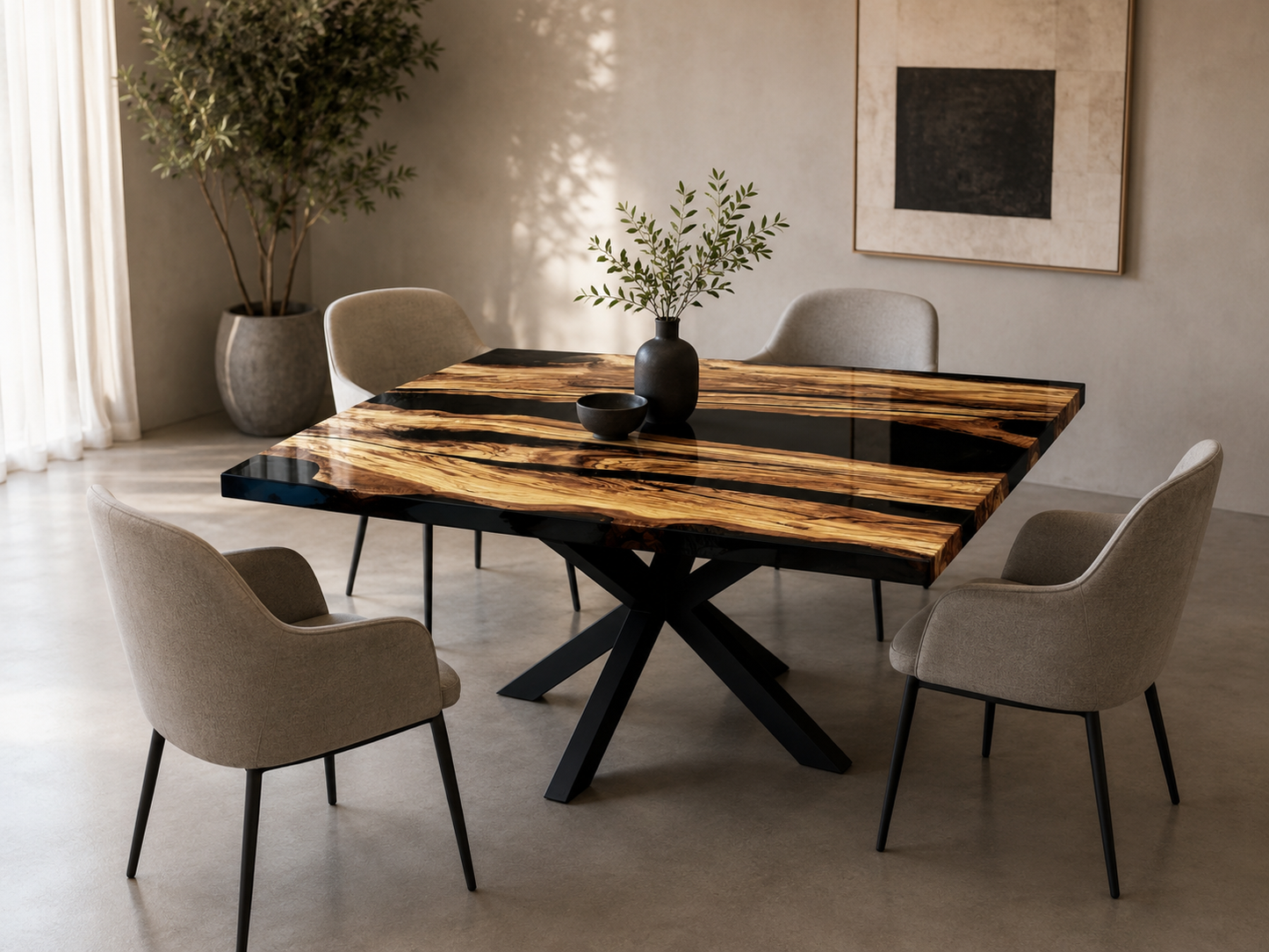 KUADRO - River Table in legno e resina epossidica