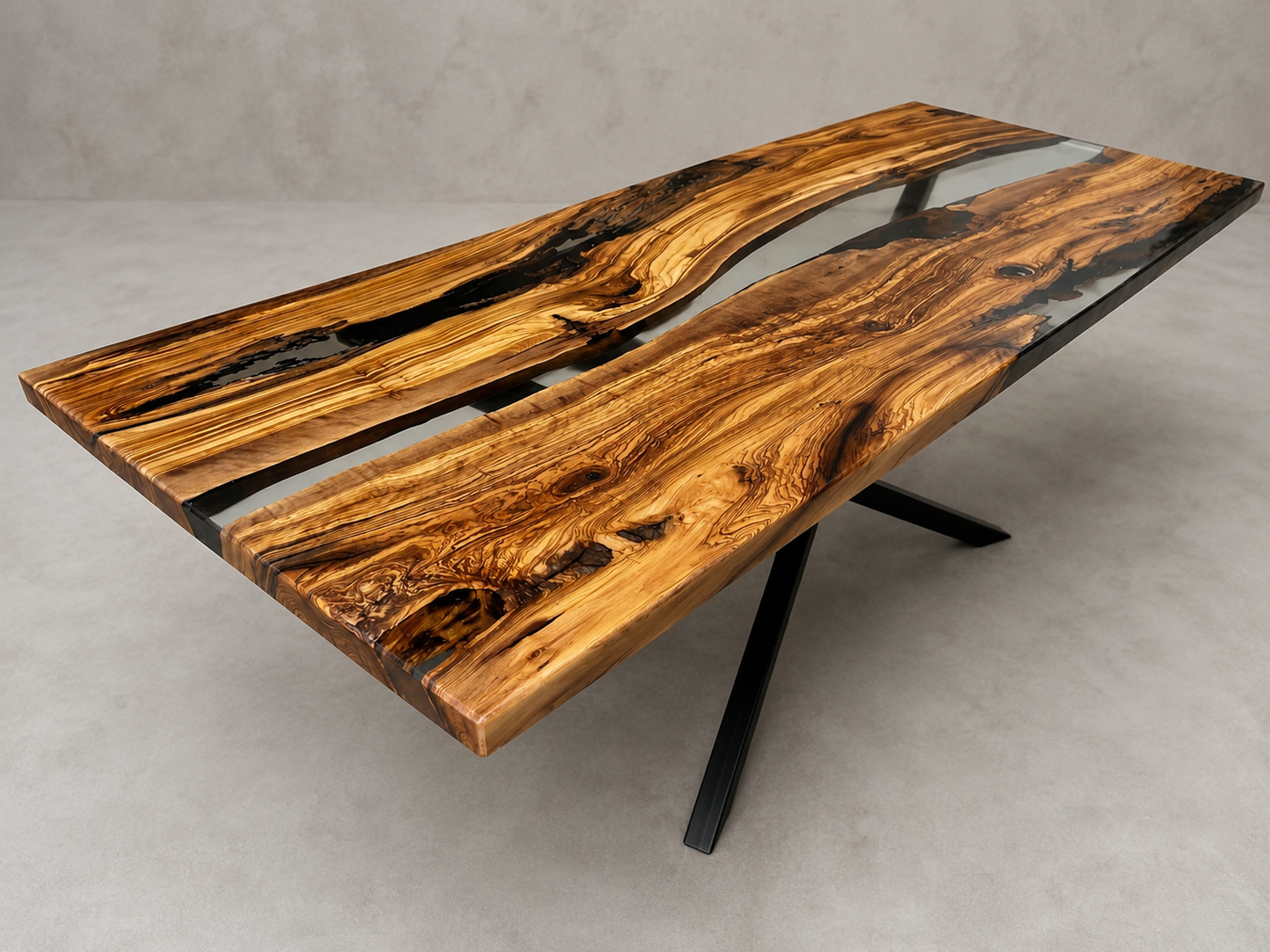 Amazonico - Tavolo da pranzo in legno e resina