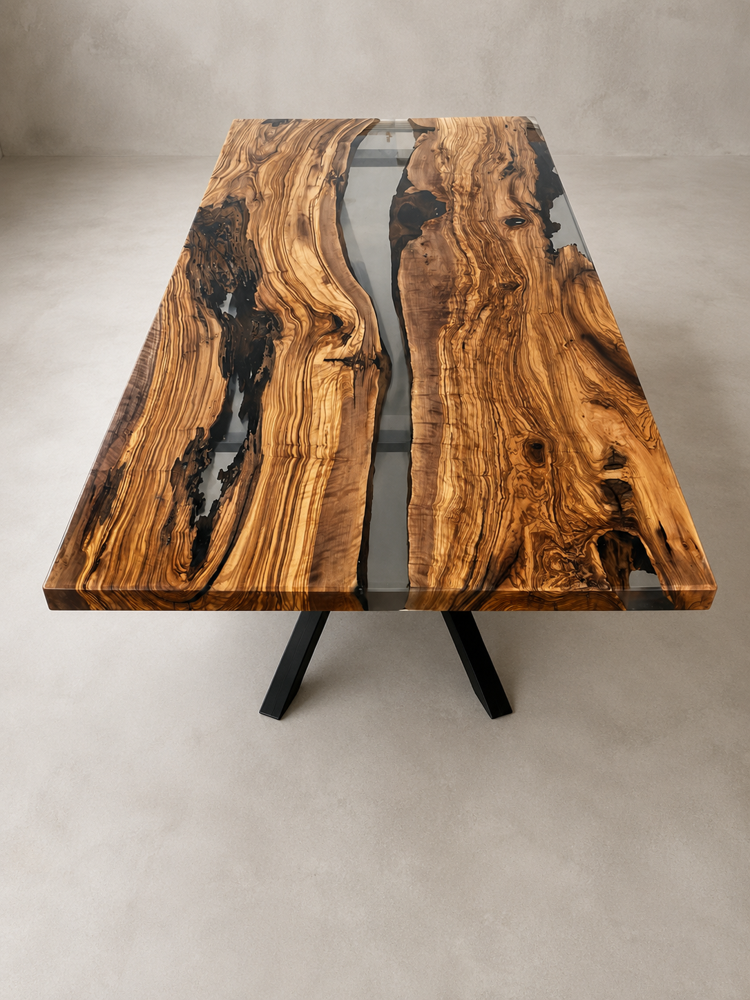 Amazonico - Tavolo da pranzo in legno e resina