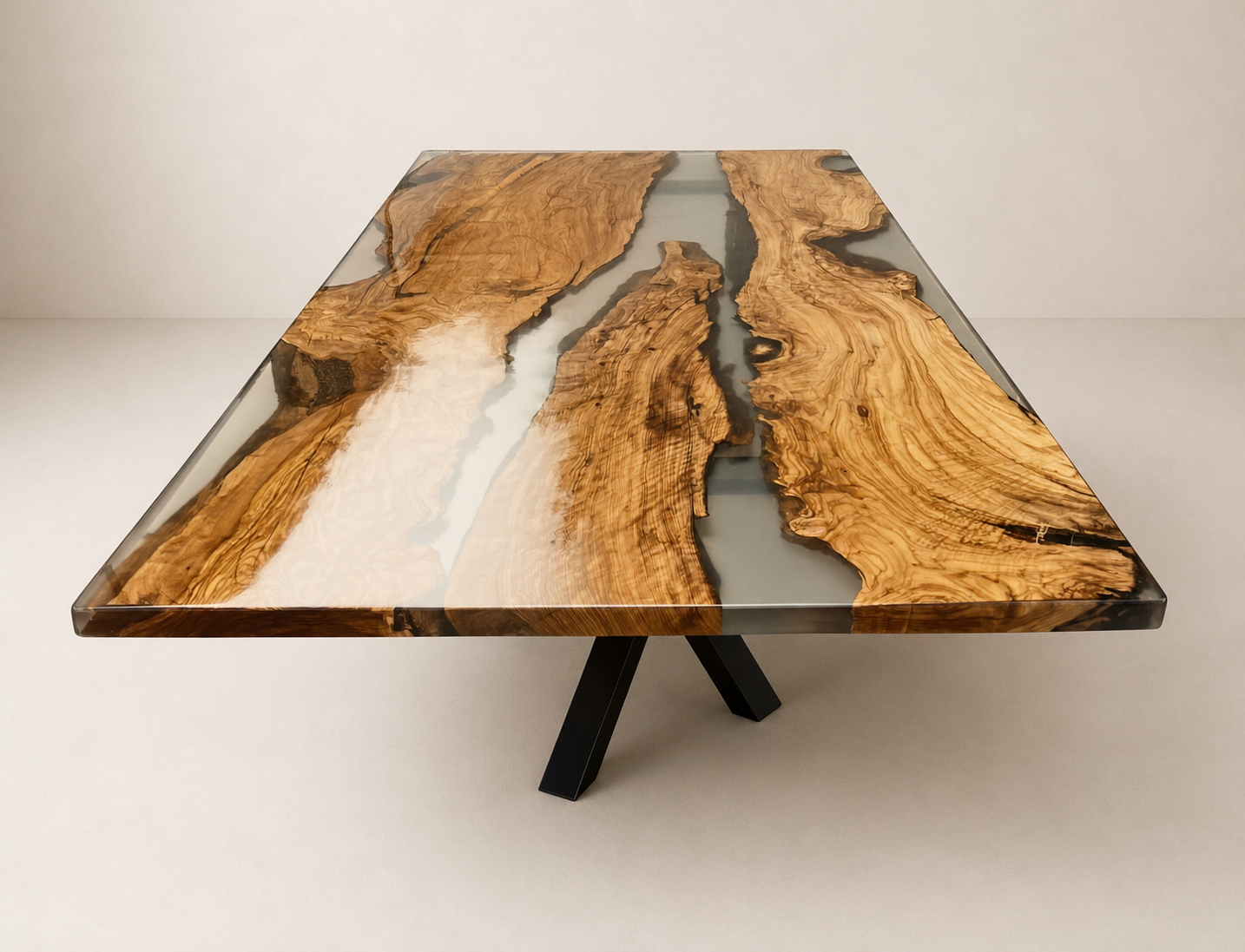 Limpeo - Tavolo da pranzo in legno e resina