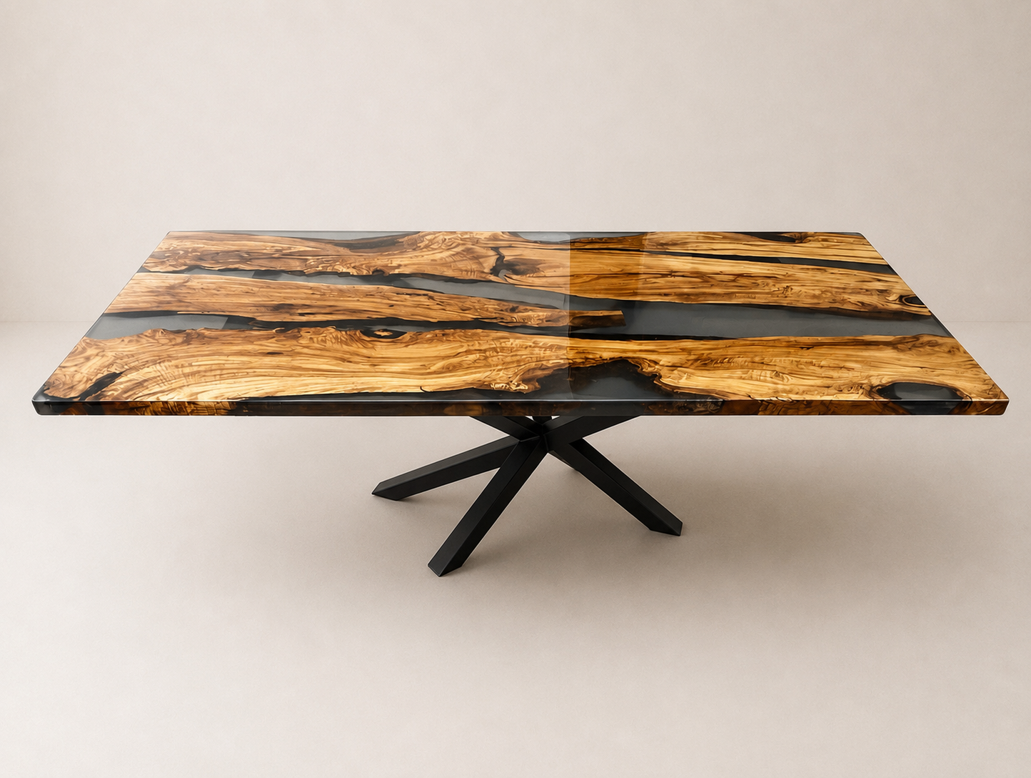 Limpeo - Tavolo da pranzo in legno e resina