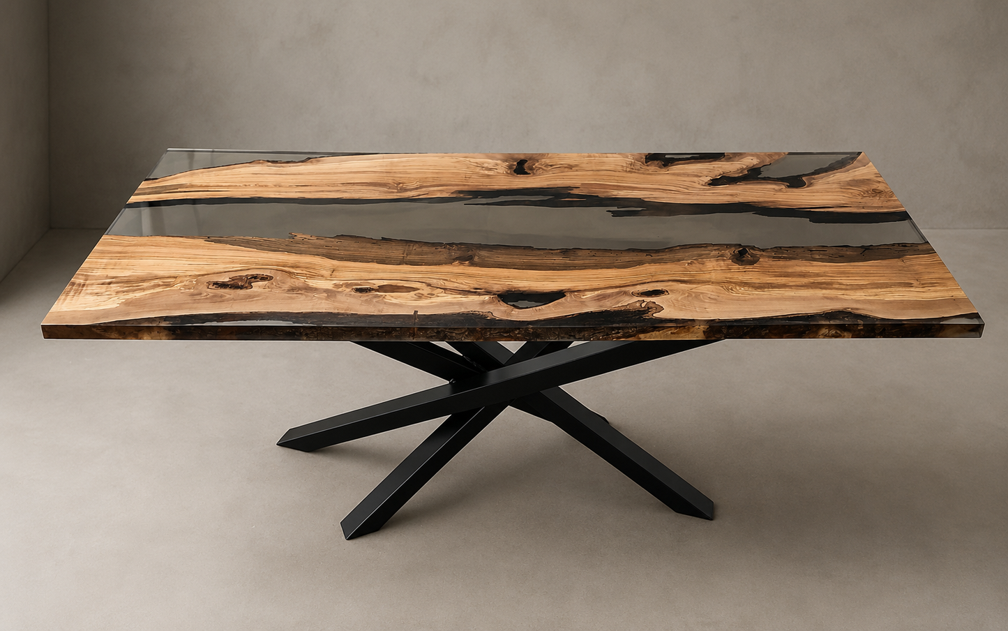 Olio - Tavolo in legno e resina