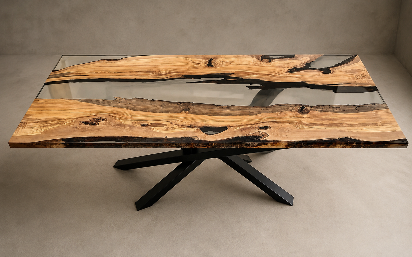 Olio - Tavolo in legno e resina