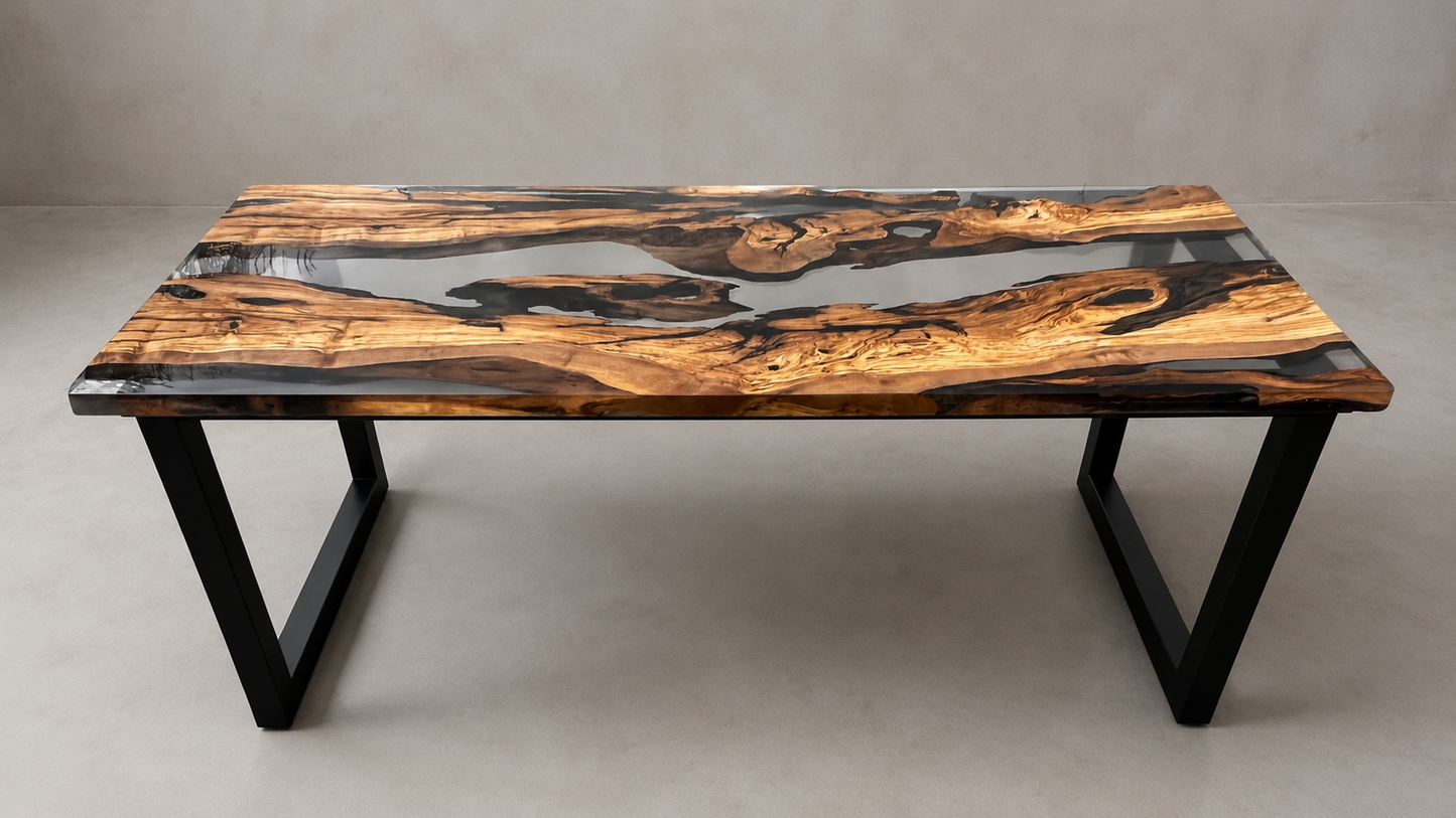 Studio - Scrivania in legno e resina