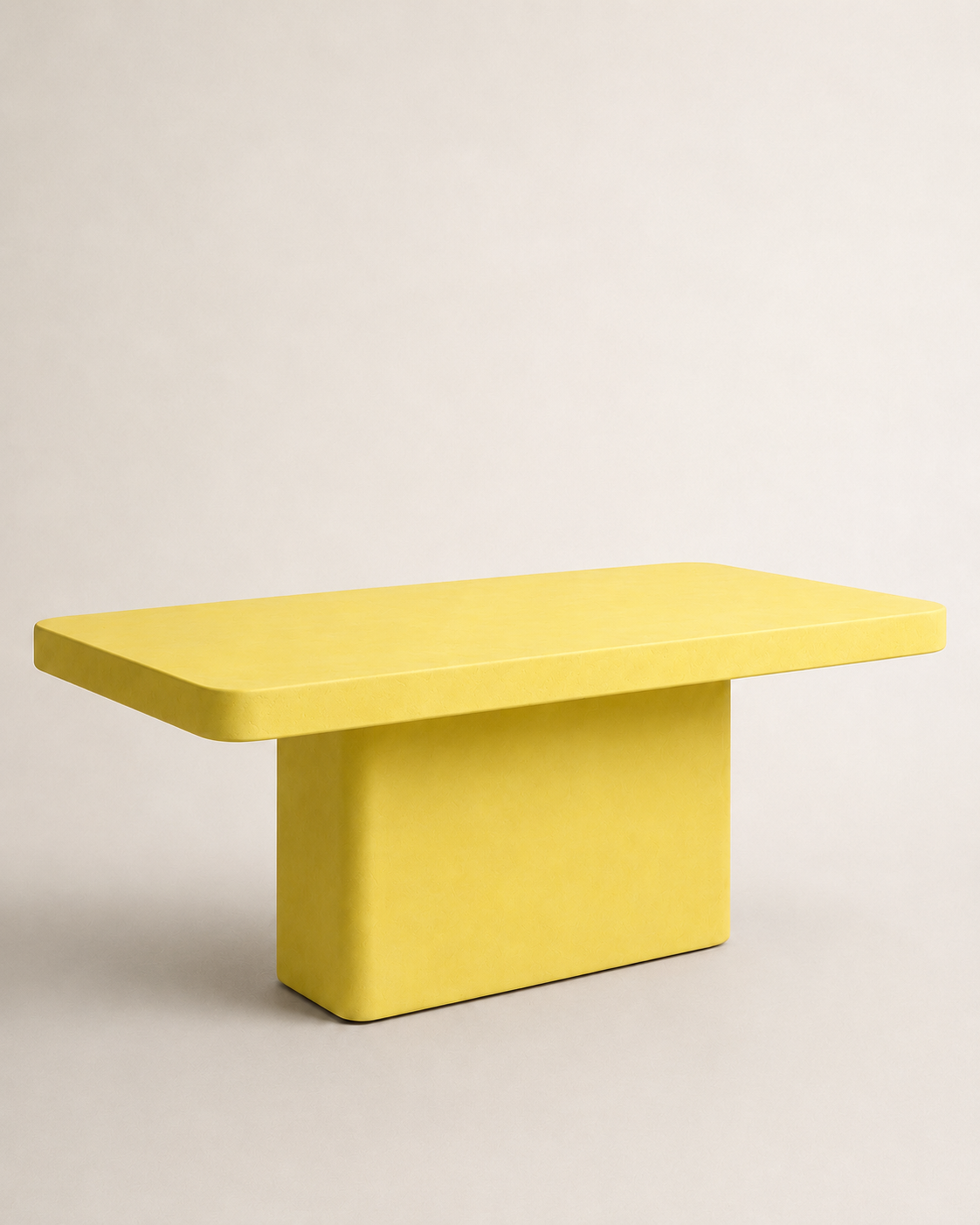 Monolite - Tavolo in microcemento Giallo Limone