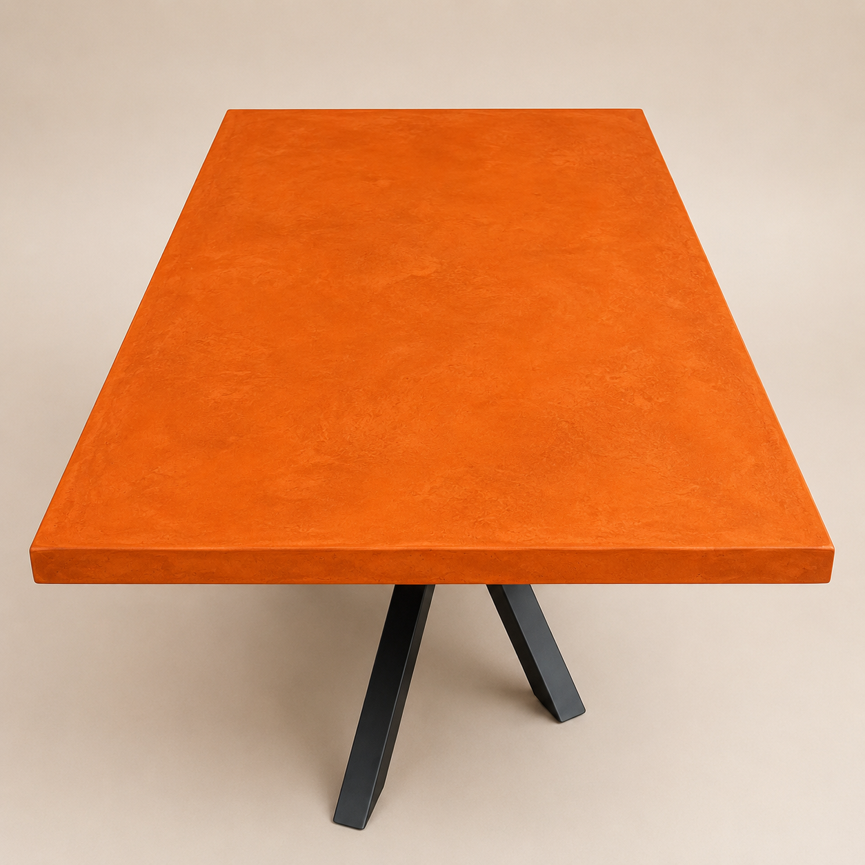 Mat - Tavolo in microcemento arancio Hermes