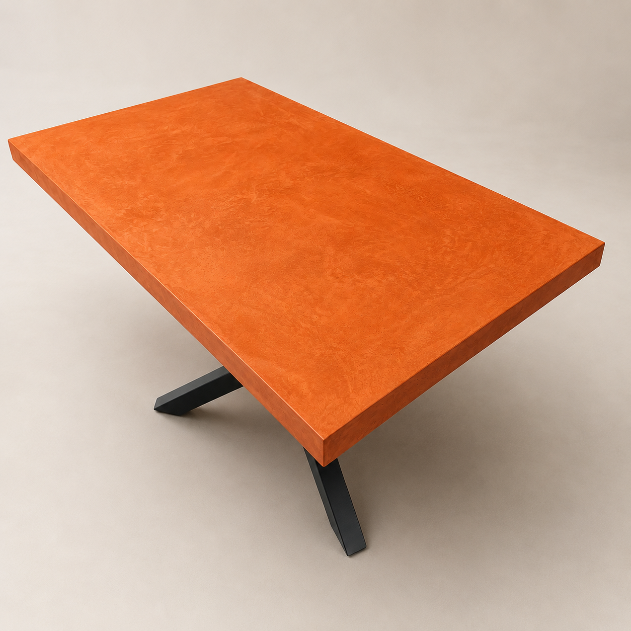 Mat - Tavolo in microcemento arancio Hermes