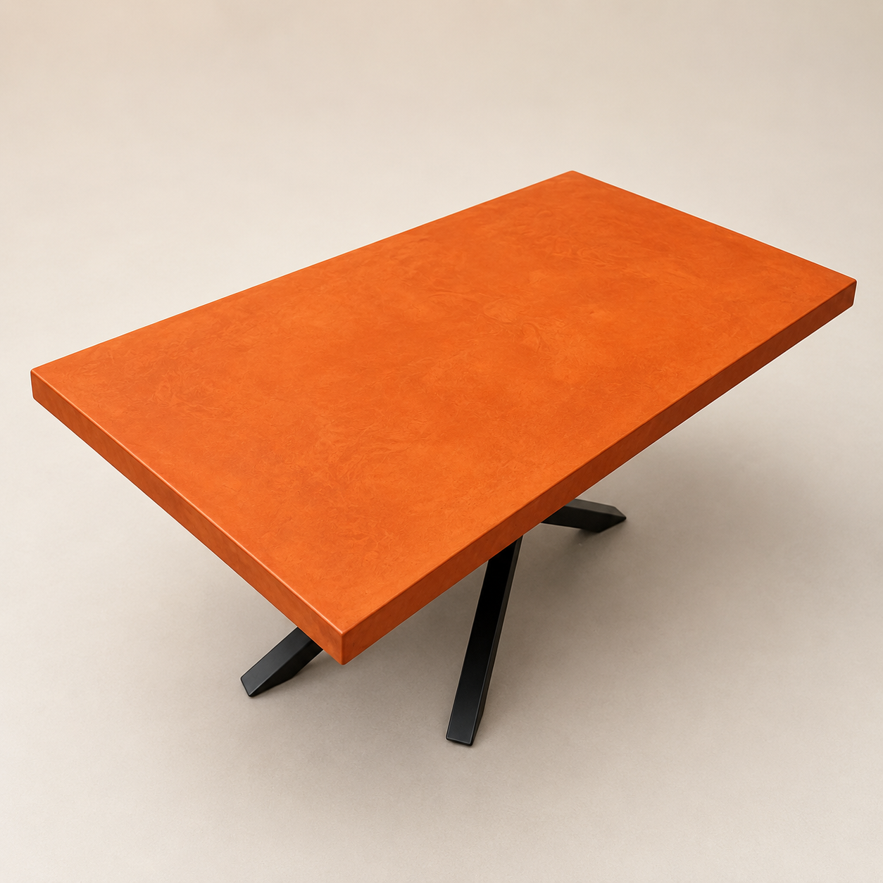Mat - Tavolo in microcemento arancio Hermes