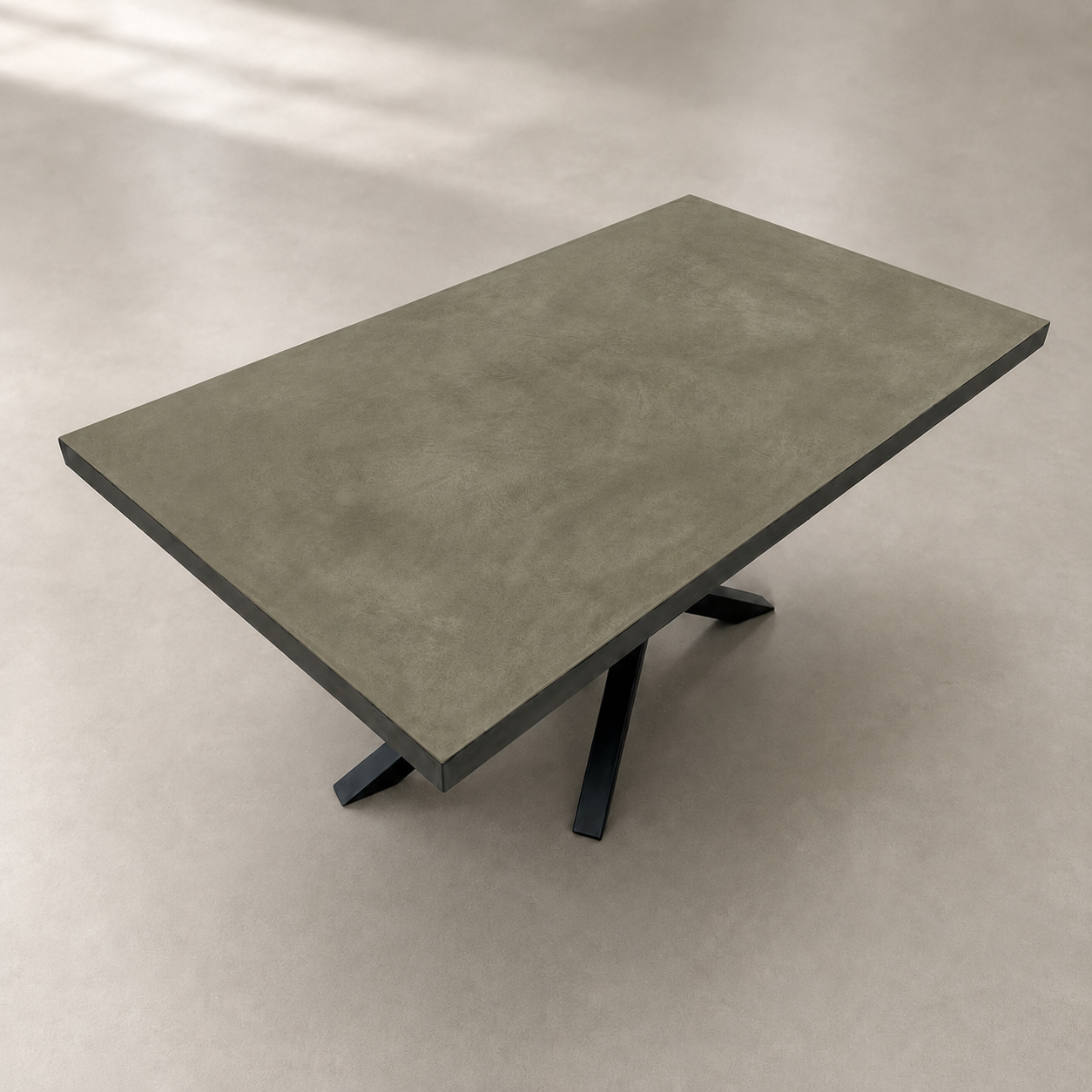 Mat - Tavolo in microcemento verde oliva