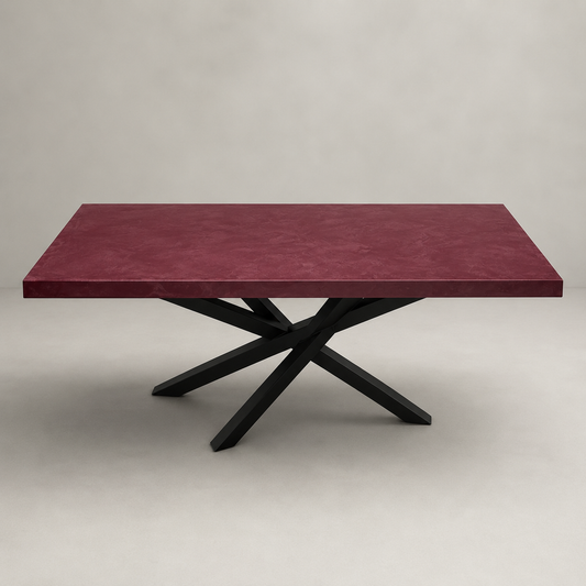 Mat - Tavolo in microcemento rosso burgundy