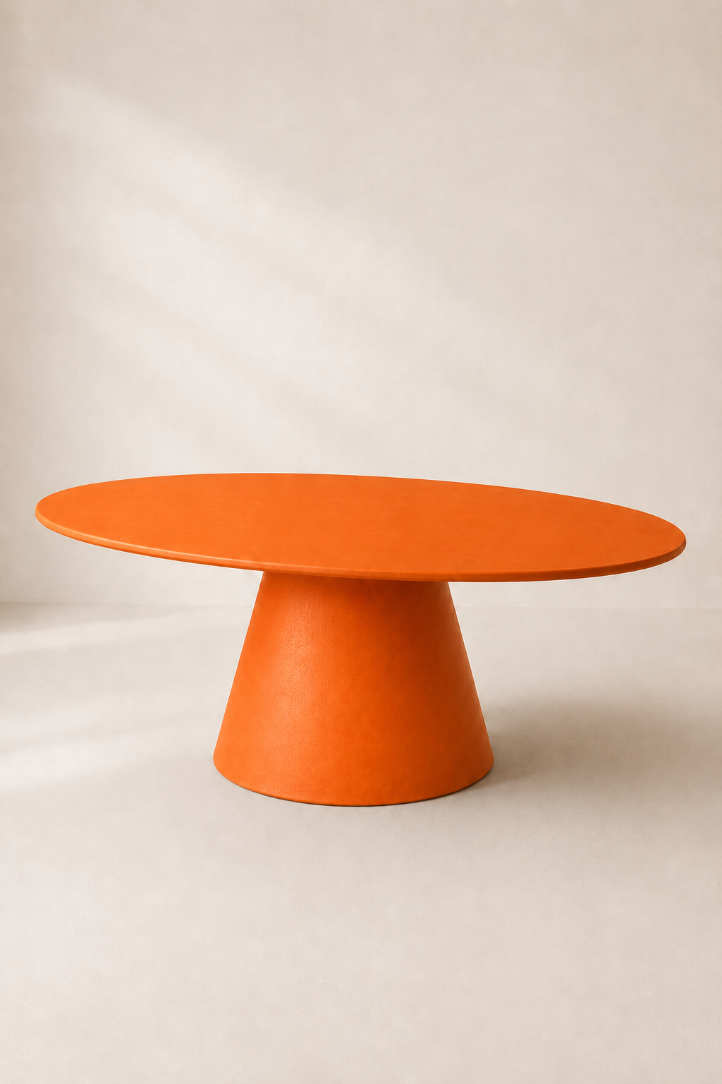 Evo - Tavolo ovale in microcemento arancione hermés