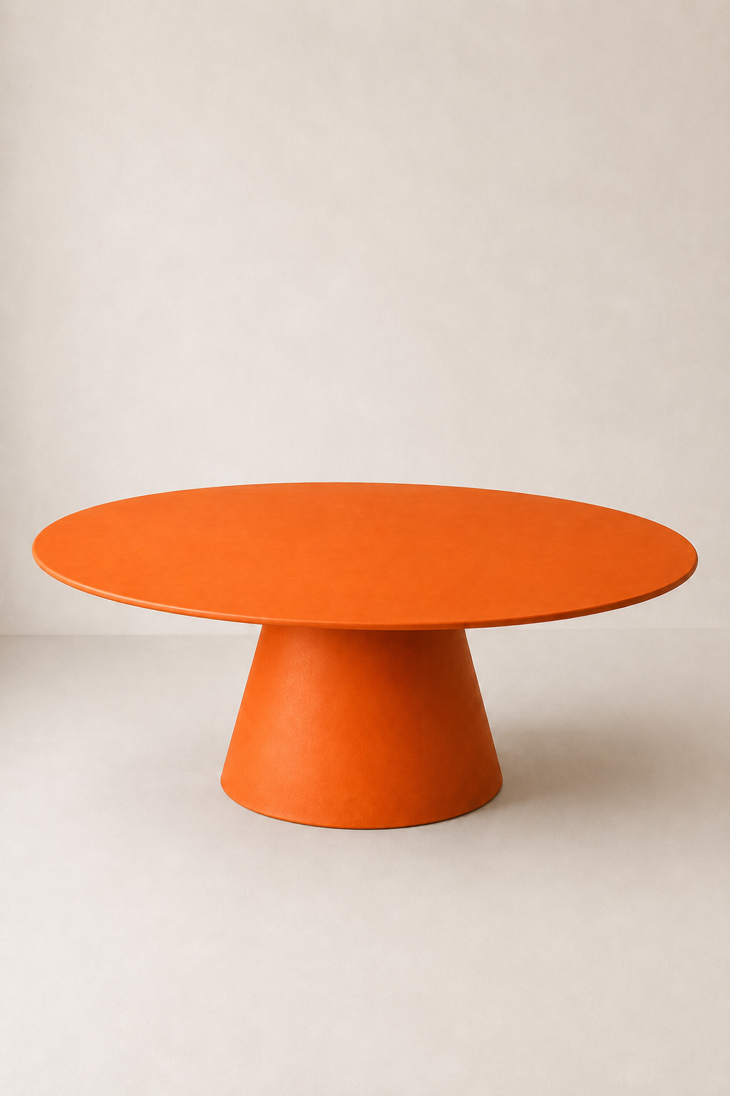 Evo - Tavolo ovale in microcemento arancione hermés