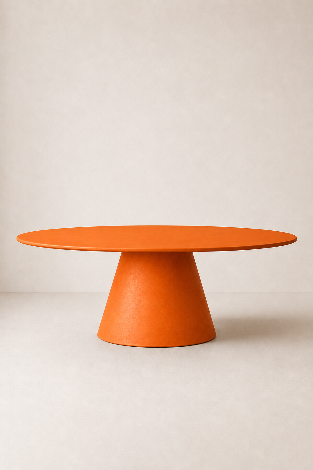 Evo - Tavolo ovale in microcemento arancione hermés