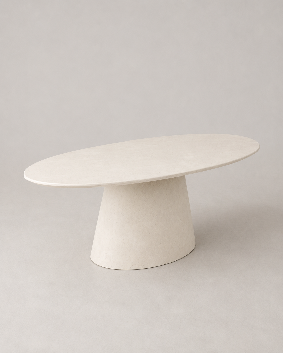 Evo - Tavolo ovale in microcemento bianco vanilla
