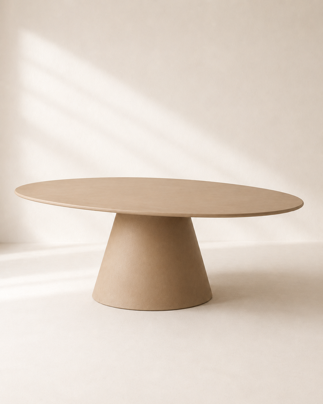 Evo - Tavolo ovale in microcemento cappuccino