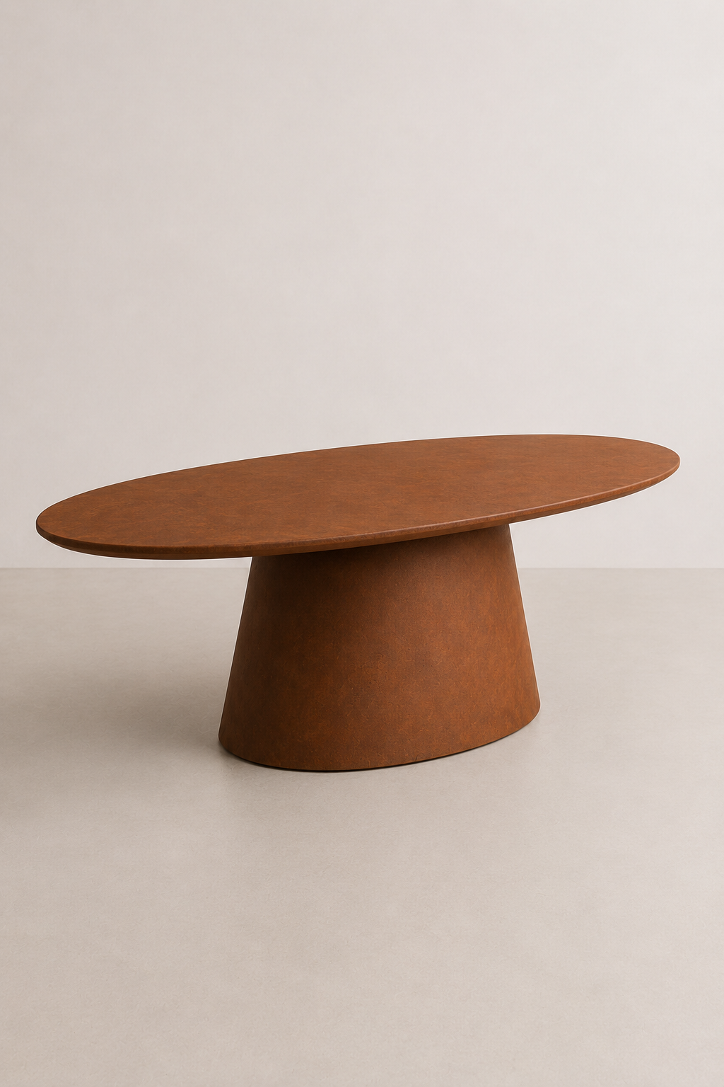 Evo - Tavolo ovale in microcemento corten