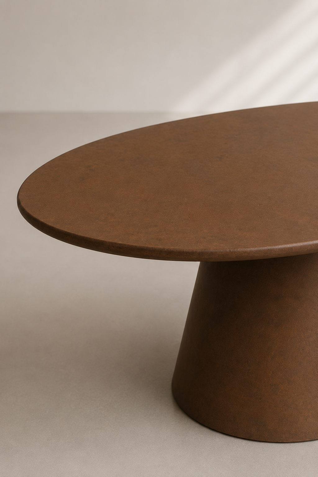 Evo - Tavolo ovale in microcemento corten