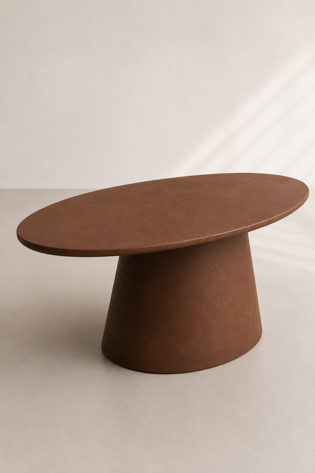 Evo - Tavolo ovale in microcemento corten