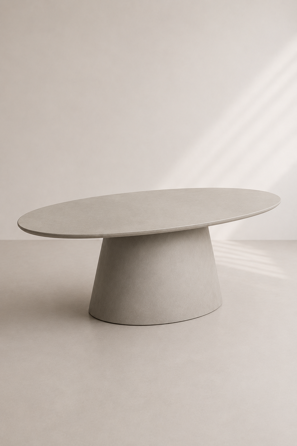 Evo - Tavolo ovale in microcemento grigio calce