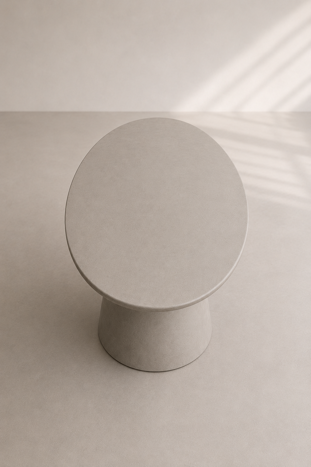 Evo - Tavolo ovale in microcemento grigio calce