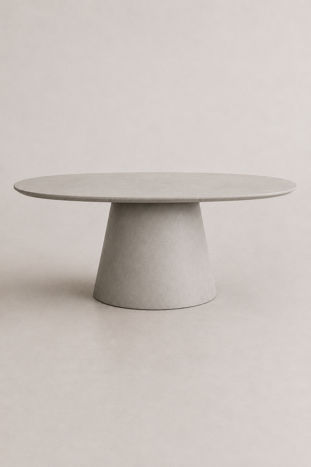 Evo - Tavolo ovale in microcemento grigio calce