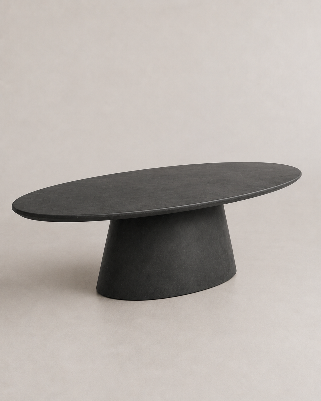 Evo - Tavolo ovale in microcemento nero grafite
