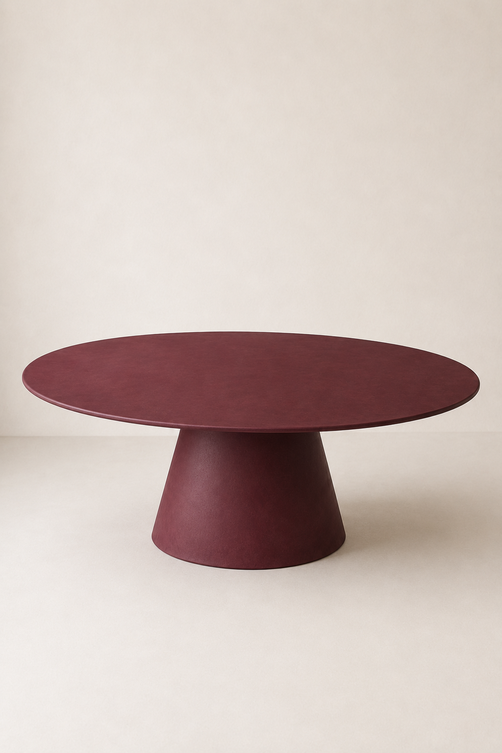 Evo - Tavolo ovale in microcemento rosso burgundy