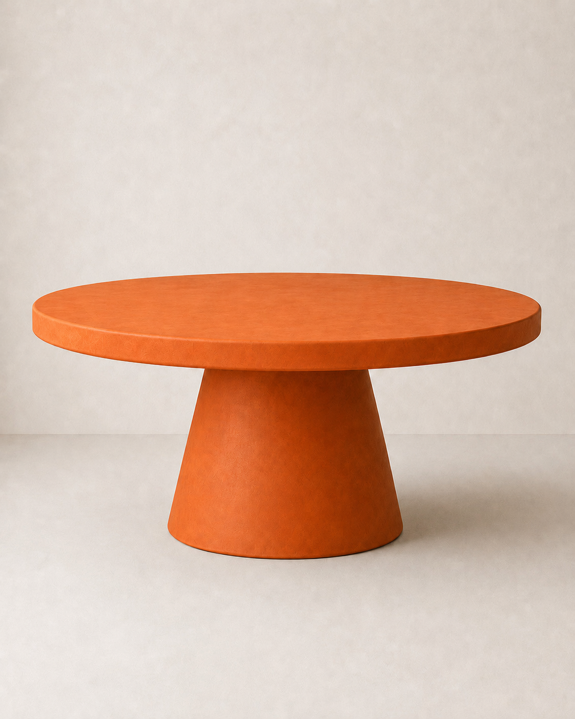 Cono - Tavolo rotondo in microcemento arancio Hermes