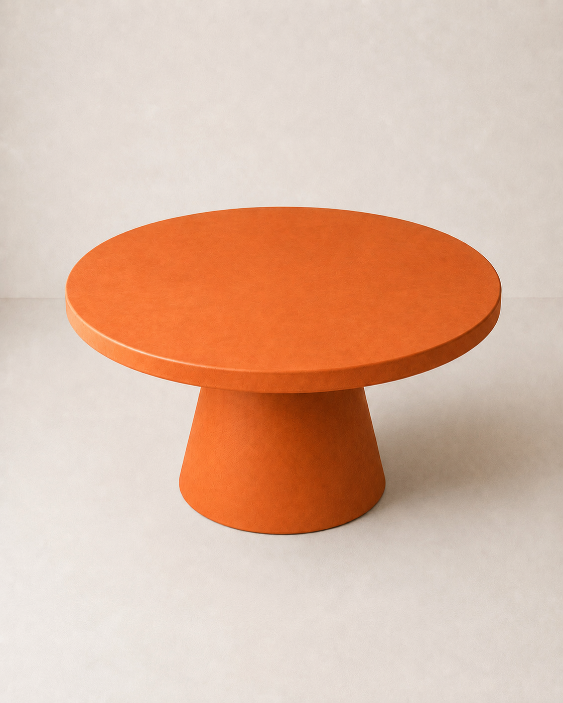 Cono - Tavolo rotondo in microcemento arancio Hermes