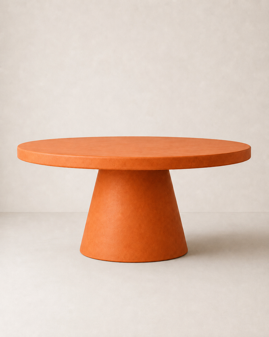 Cono - Tavolo rotondo in microcemento arancio Hermes