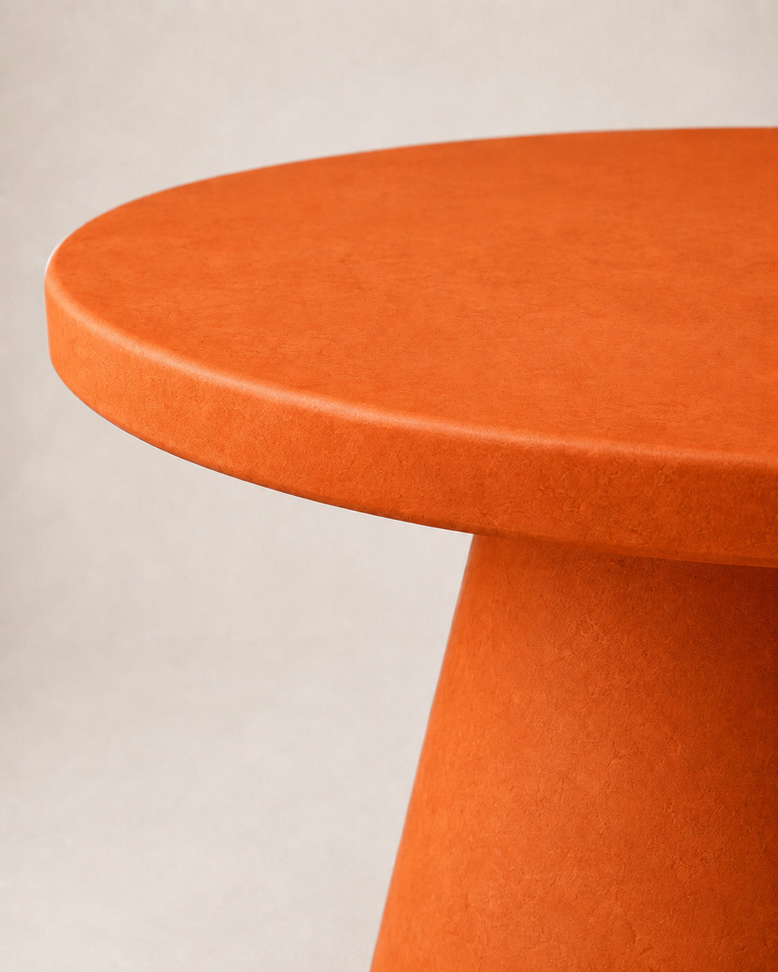 Cono - Tavolo rotondo in microcemento arancio Hermes