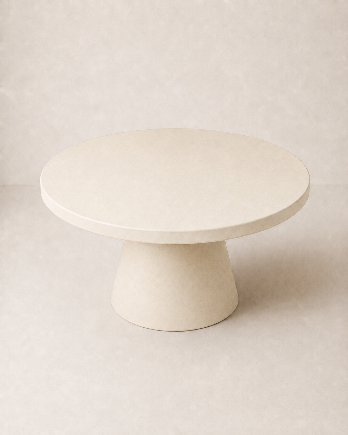Cono - Tavolo rotondo in microcemento bianco vanilla
