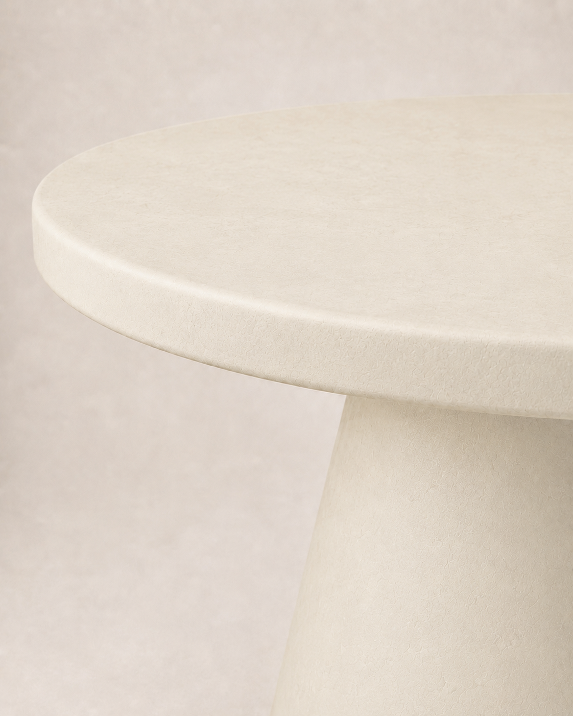 Cono - Tavolo rotondo in microcemento bianco vanilla