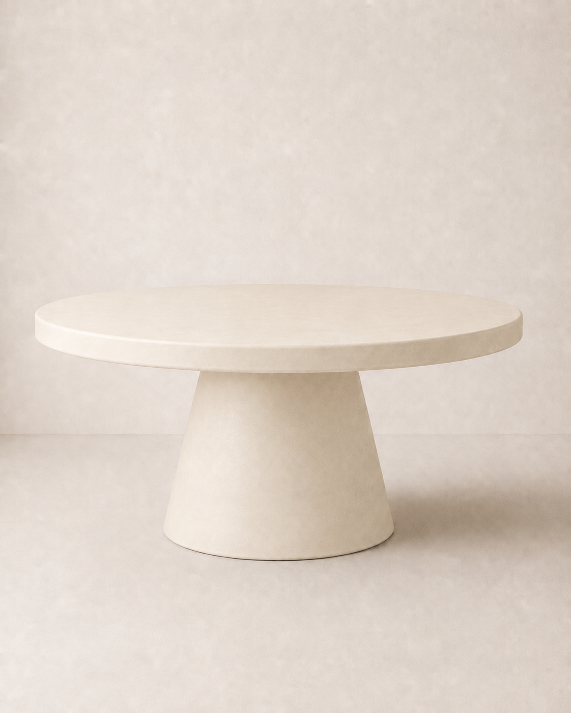 Cono - Tavolo rotondo in microcemento bianco vanilla