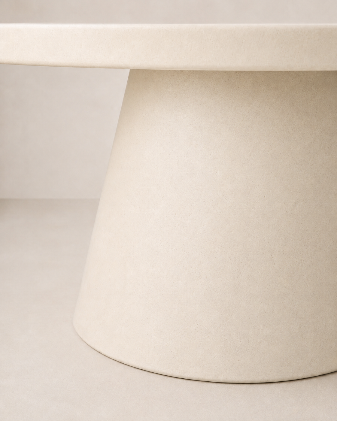 Cono - Tavolo rotondo in microcemento bianco vanilla