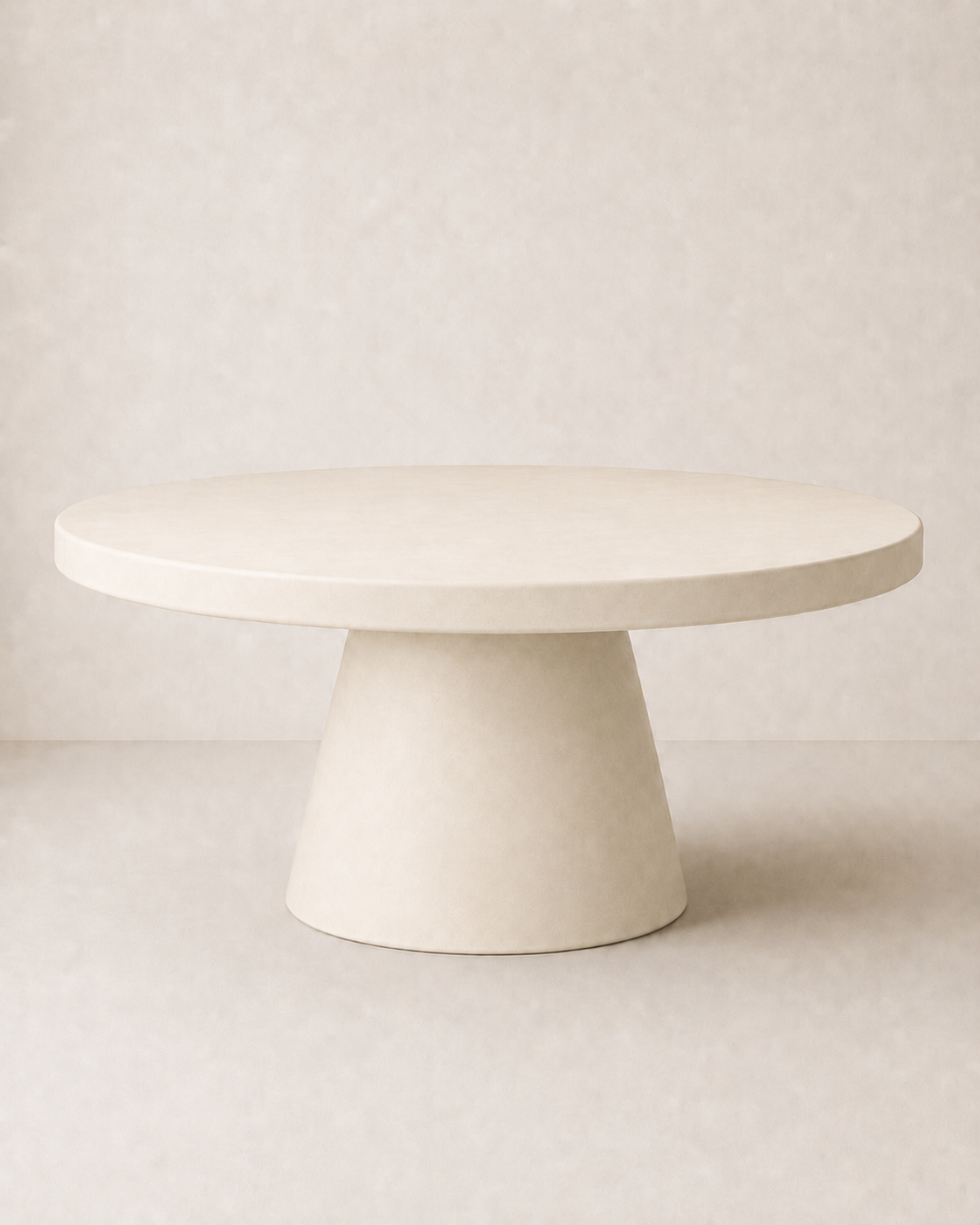 Cono - Tavolo rotondo in microcemento bianco vanilla