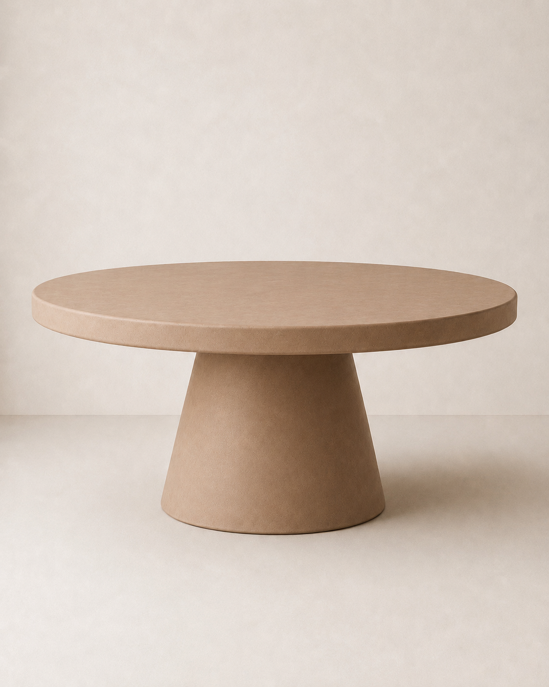 Cono - Tavolo rotondo in microcemento cappuccino
