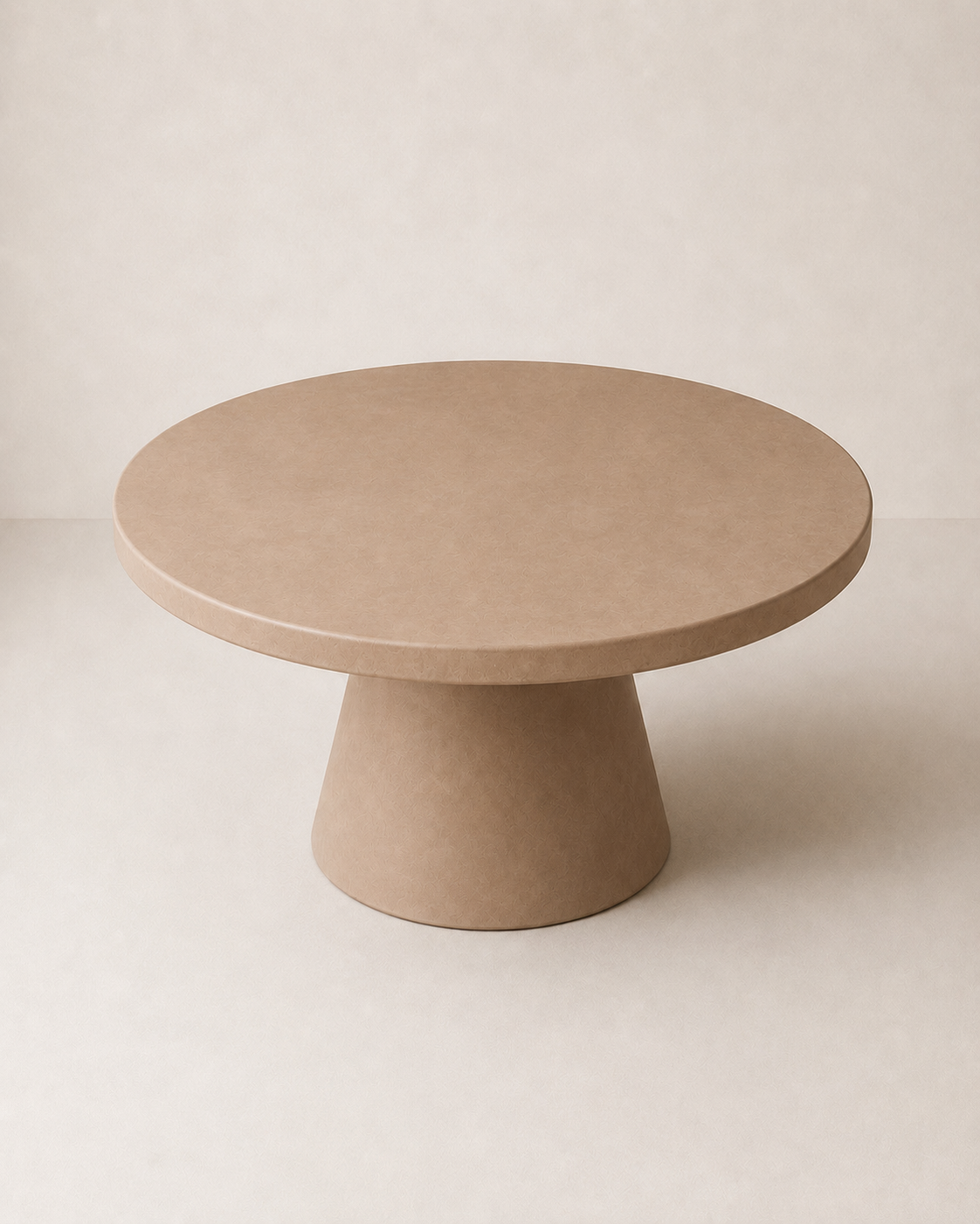 Cono - Tavolo rotondo in microcemento cappuccino