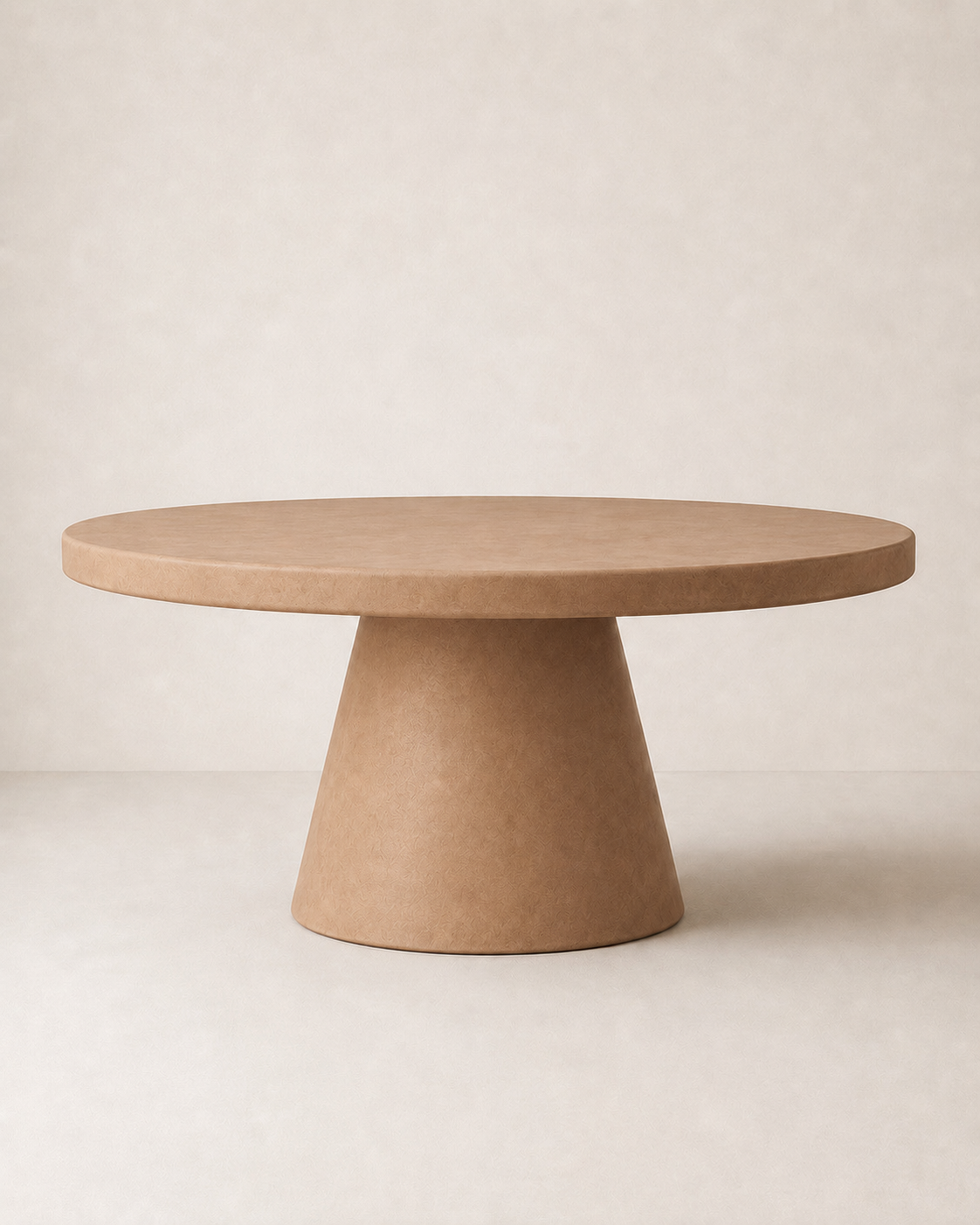 Cono - Tavolo rotondo in microcemento cappuccino