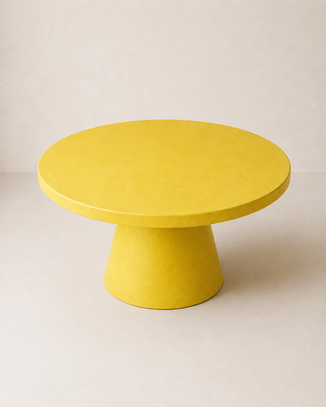 Cono - Tavolo rotondo in microcemento giallo limone