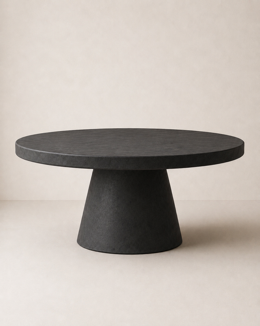 Cono - Tavolo rotondo in microcemento nero grafite