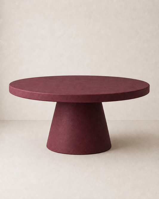 Cono - Tavolo rotondo in microcemento rosso burgundy