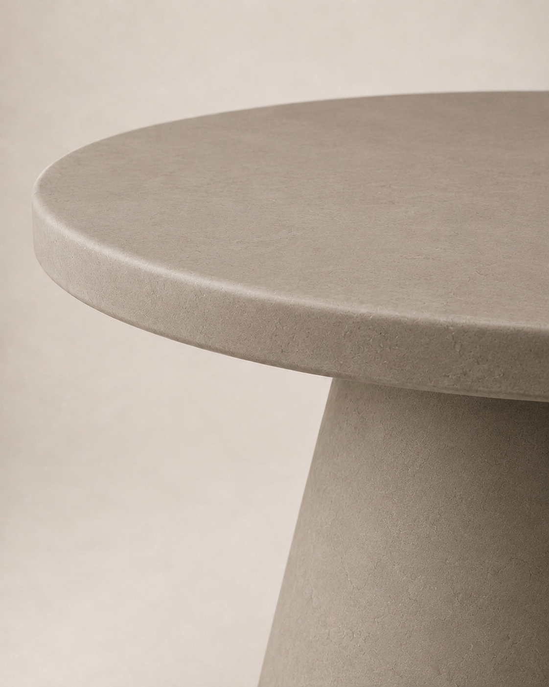 Cono - Tavolo rotondo in microcemento taupe